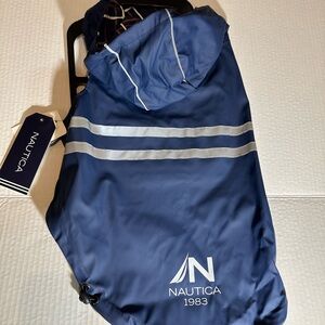 New pet dog Nautica Navy Jacket raincoat with Hood reversible